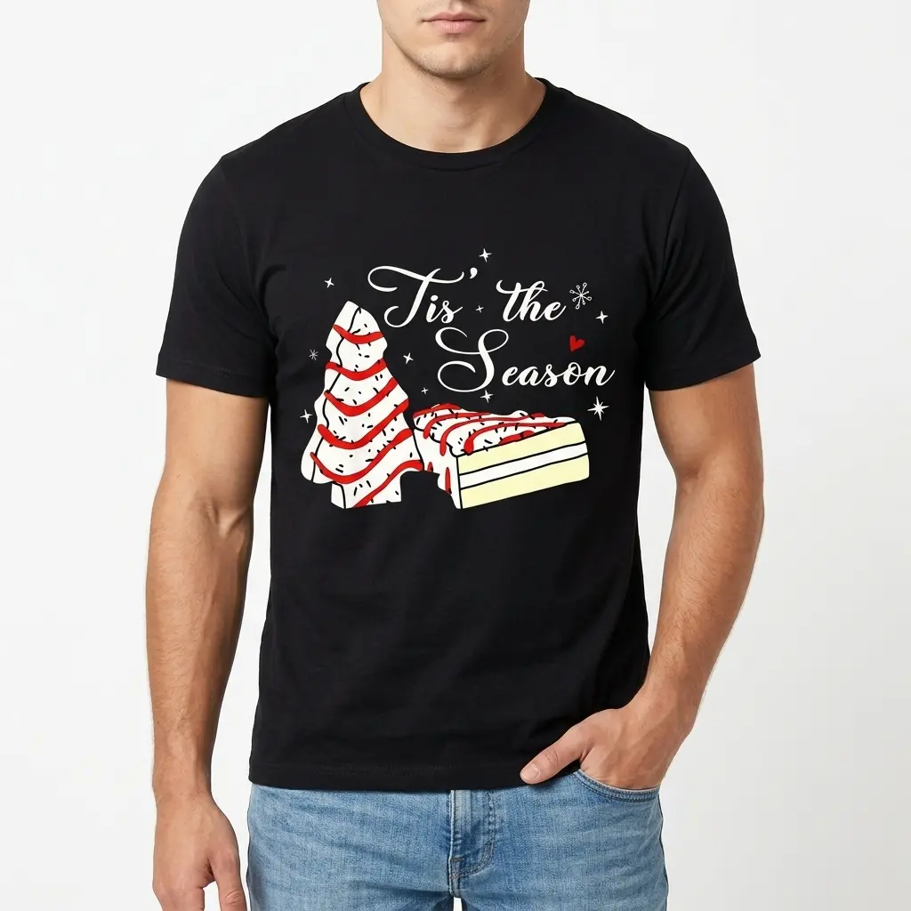 funny tis the season christmas tree cake t shirt 2.jpg
