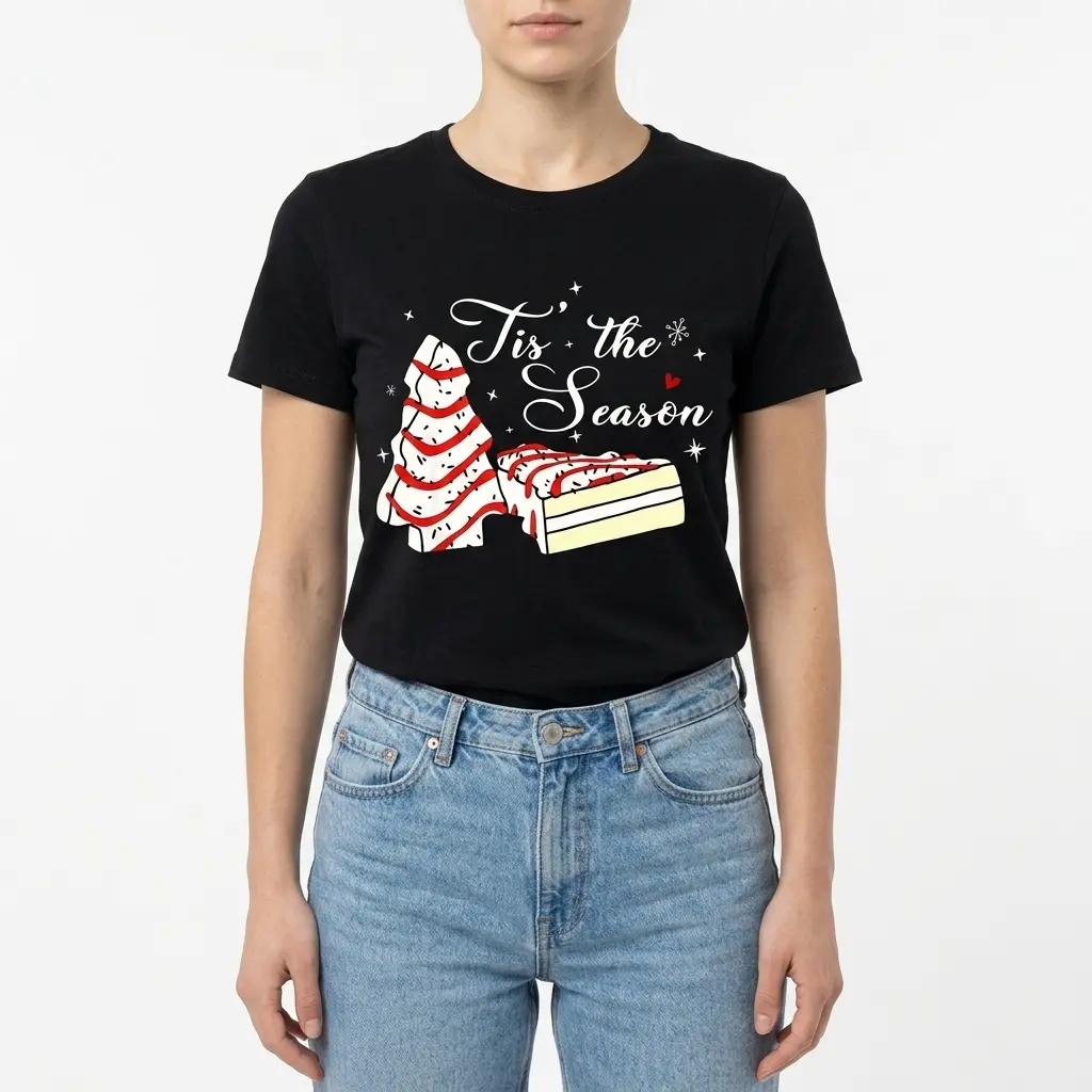 funny tis the season christmas tree cake t shirt 3.jpg