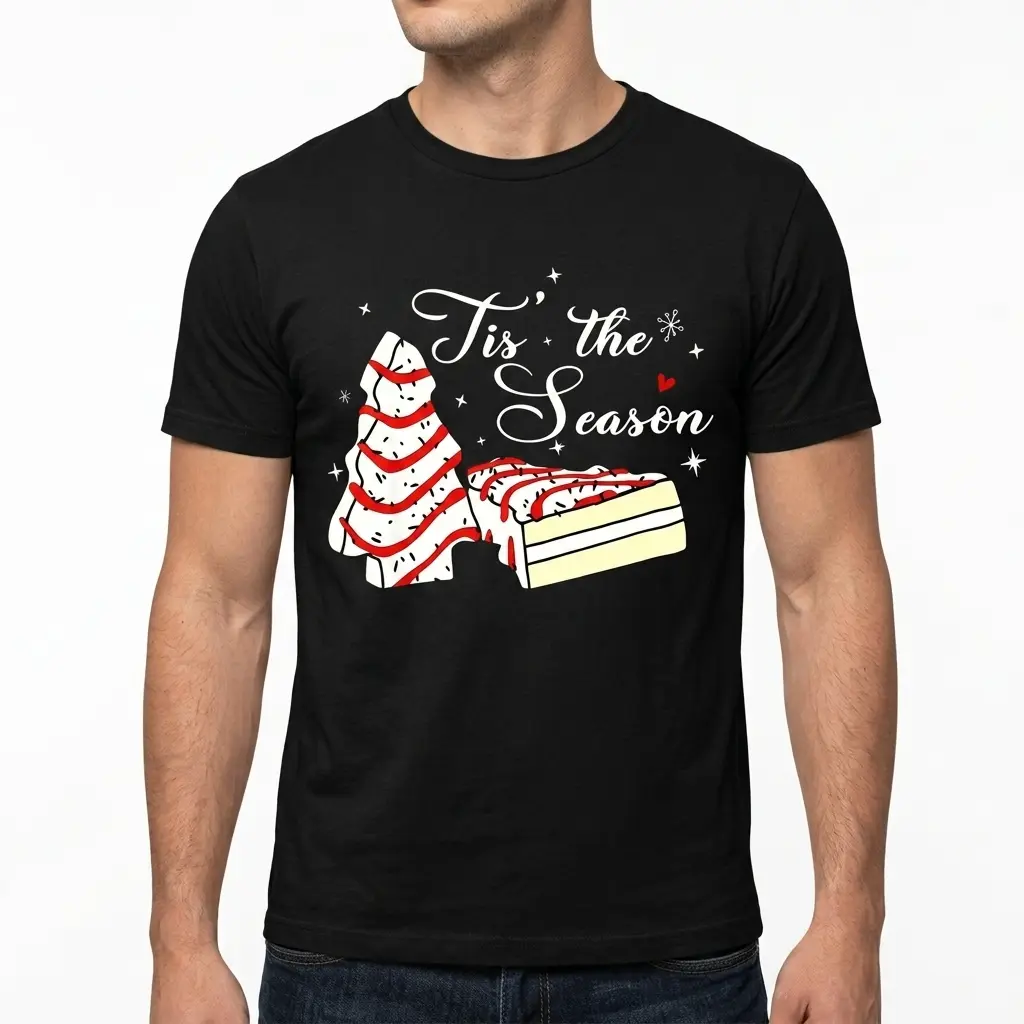 funny tis the season christmas tree cake t shirt 4.jpg
