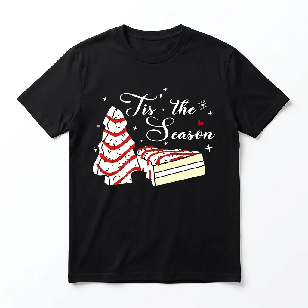 funny tis the season christmas tree cake t shirt.jpg