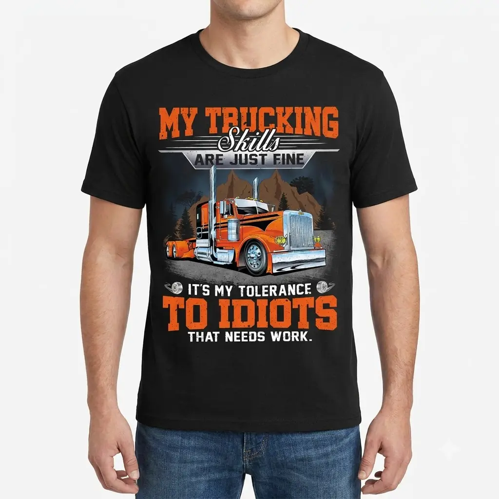 Man modeling the shirt from the front, no visible design.