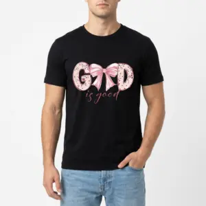 God Is Good Pink Bow T-Shirt 8 god is good pink bow t shirt 2.jpg