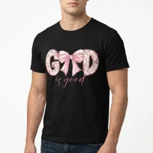 God Is Good Pink Bow T-Shirt 10 god is good pink bow t shirt 4.jpg
