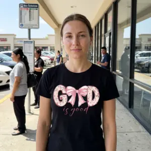 God Is Good Pink Bow T-Shirt 11 god is good pink bow t shirt 5.jpg