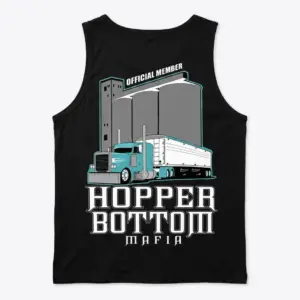 Hopper Bottom Mafia Trucker Graphic T-Shirt 8 Back view of Hopper Bottom Mafia trucker graphic tank top.