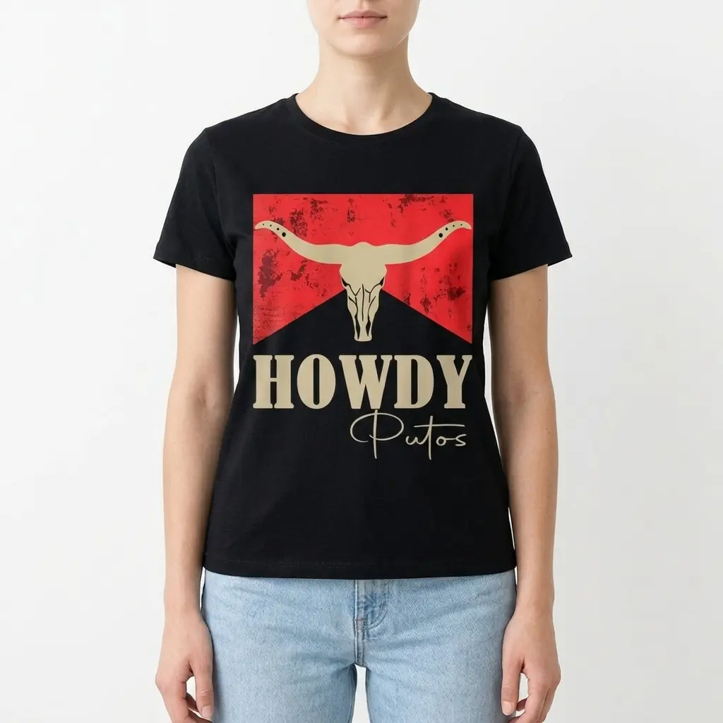 Howdy Longhorn Skull T-Shirt 4 howdy longhorn skull t shirt 3.jpg