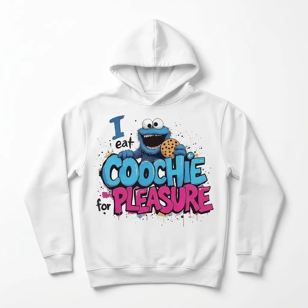 I Eat Coochie For Pleasure Parody T-Shirt 2 Front view of Funny Coochie Parody Shirt highlighting design.
