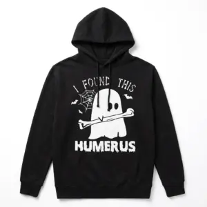 I Found This Humerus Ghost Halloween T-Shirt 7 Humor shirt with ghost and bone pun design.