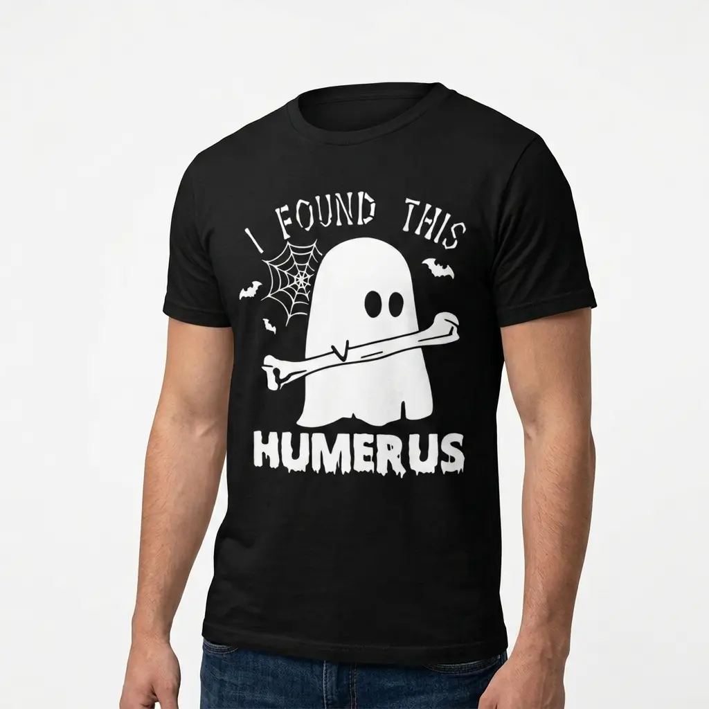 Halloween t-shirt featuring a ghost and pun design.
