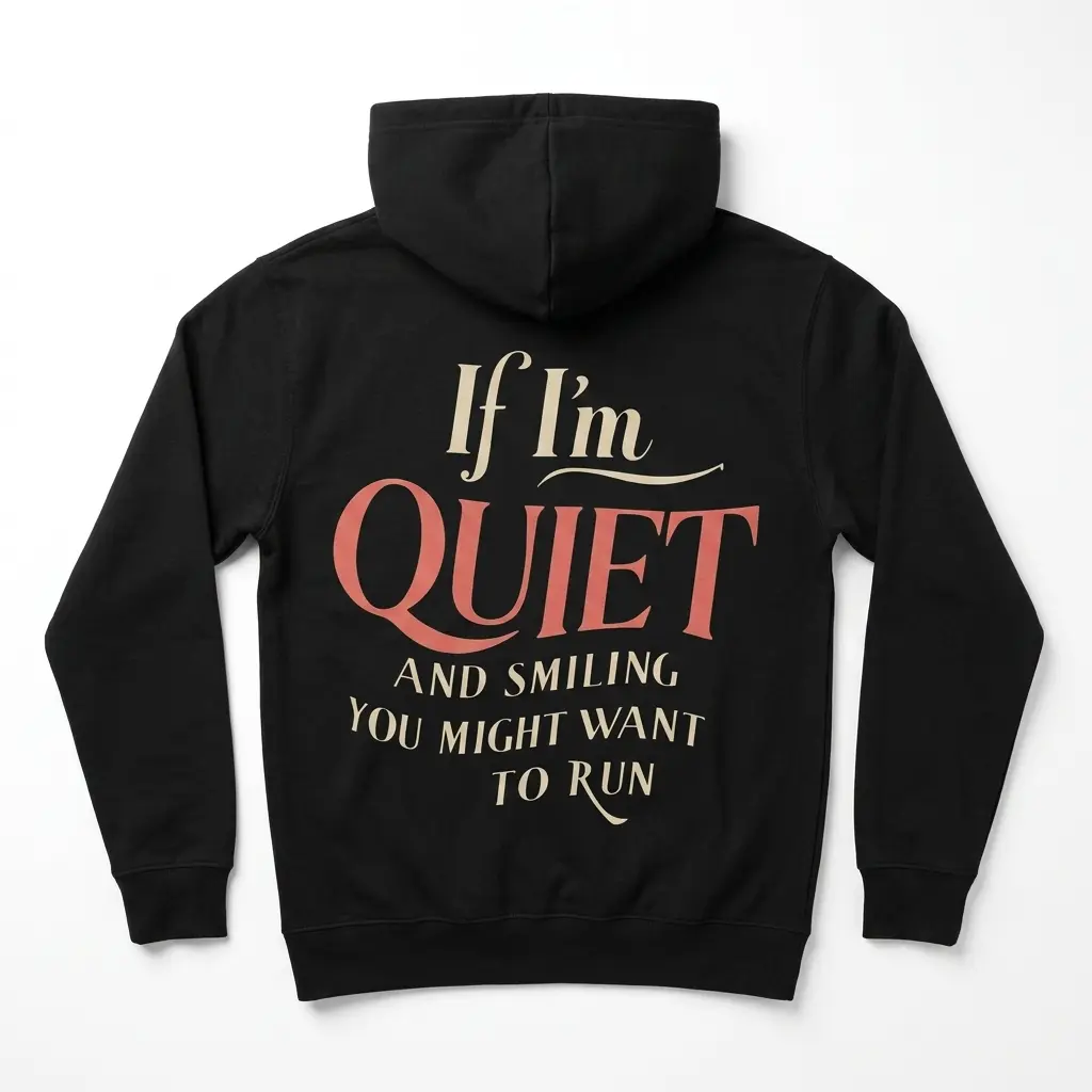 Front view of black T-shirt with simple design.
