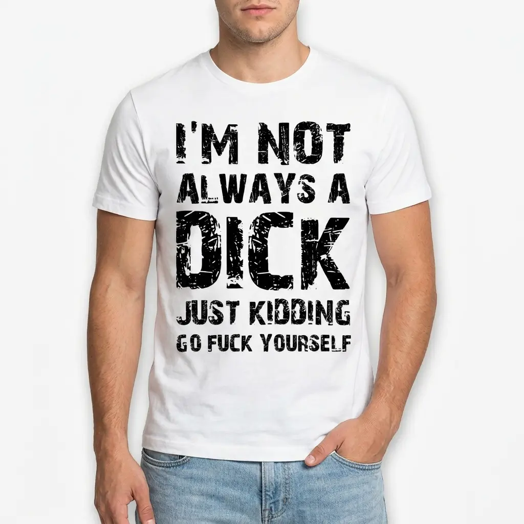 Back view showcasing the entire sarcastic phrase printed prominently.