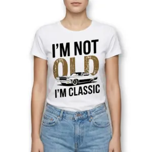 I'm Not Old I'm Classic Car Graphic Tee 9 Detailed view of the Classic Car Graphic Tee, focusing on the vibrant print and comfortable fit.
