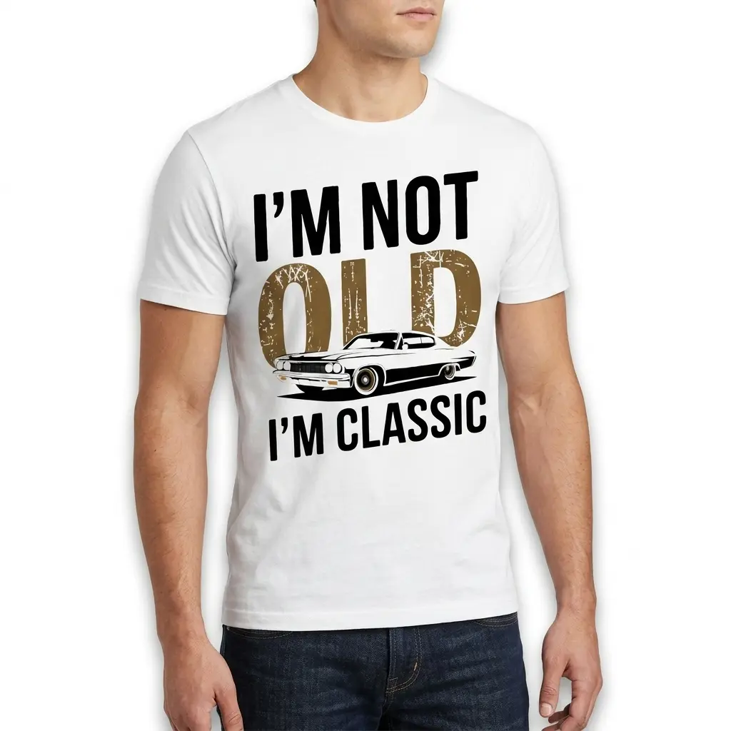 Classic Car Graphic Tee laid out against a neutral background, emphasizing its playful design.