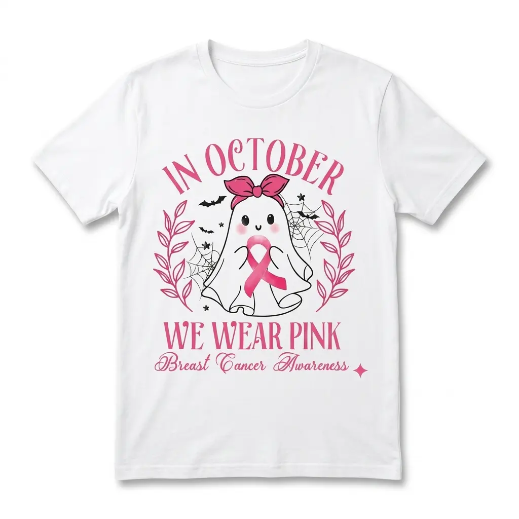 In October We Wear Pink Ghost T-Shirt 1 in october we wear pink ghost t shirt.jpg