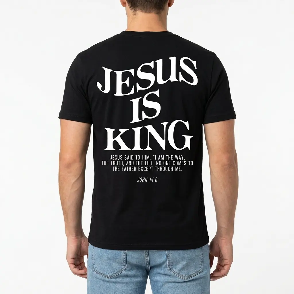 Detailed view of the t-shirt design emphasizing the inspirational quote.