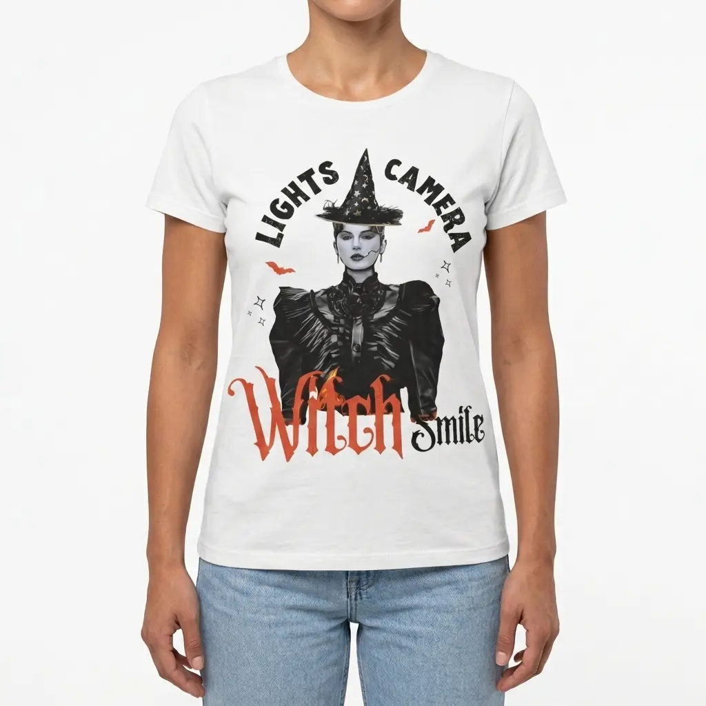 Lights Camera Witch Smile Halloween T-Shirt 4 lights camera witch smile halloween t shirt 3.jpg
