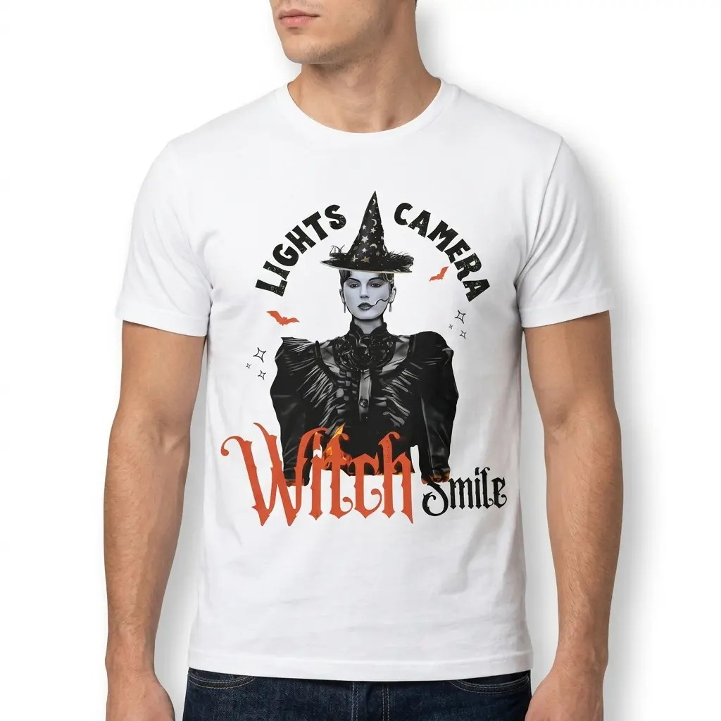 Lights Camera Witch Smile Halloween T-Shirt 5 lights camera witch smile halloween t shirt 4.jpg