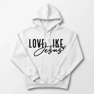 Love Like Jesus Christian Graphic T-Shirt 7 Front view of Love Like Jesus shirt with bold lettering.