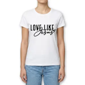 Love Like Jesus Christian Graphic T-Shirt 9 Simple design Love Like Jesus shirt displayed flat.
