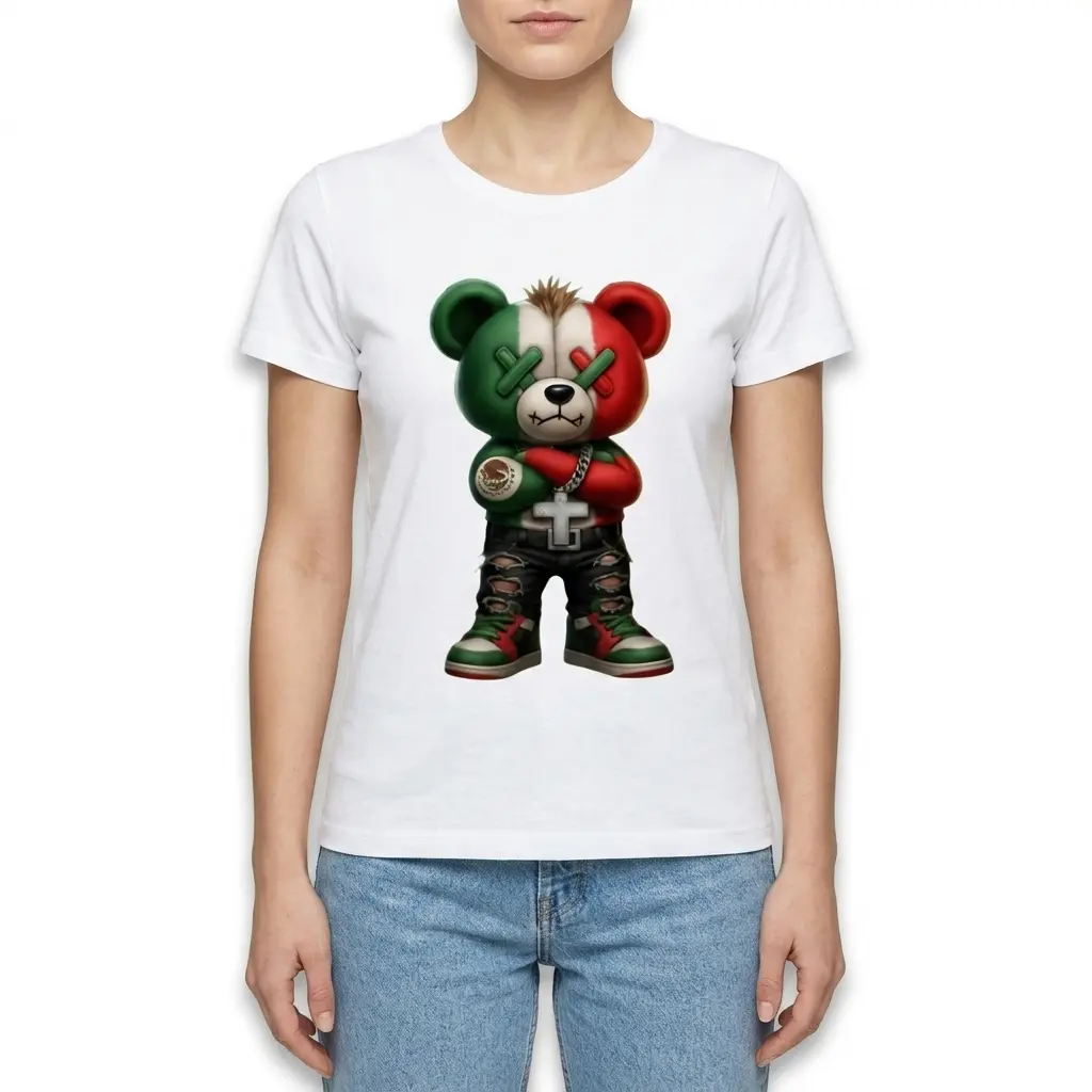 mexican flag streetwear bear t shirt 3.jpg