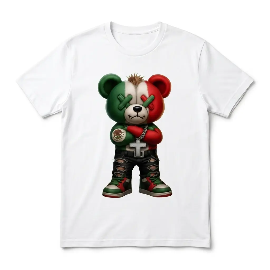 mexican flag streetwear bear t shirt.jpg