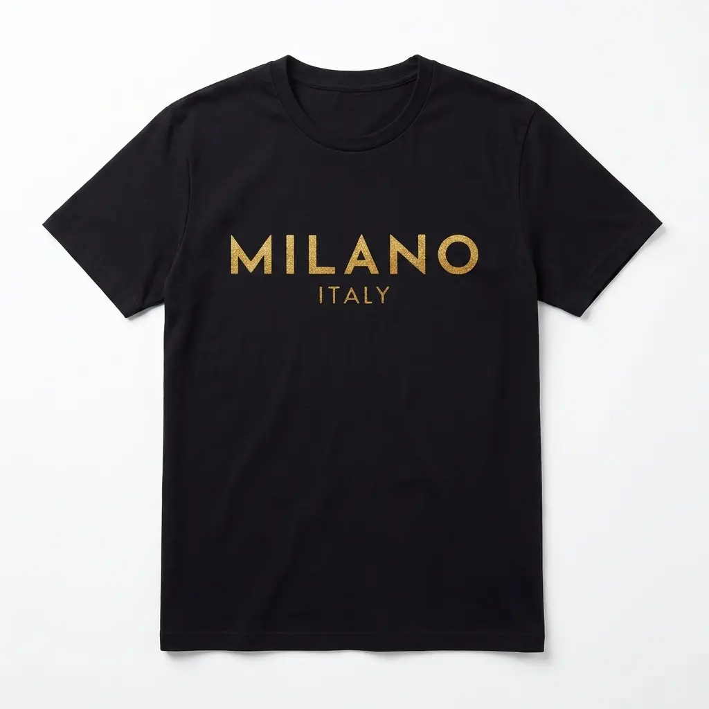milano italy gold text t shirt.jpg