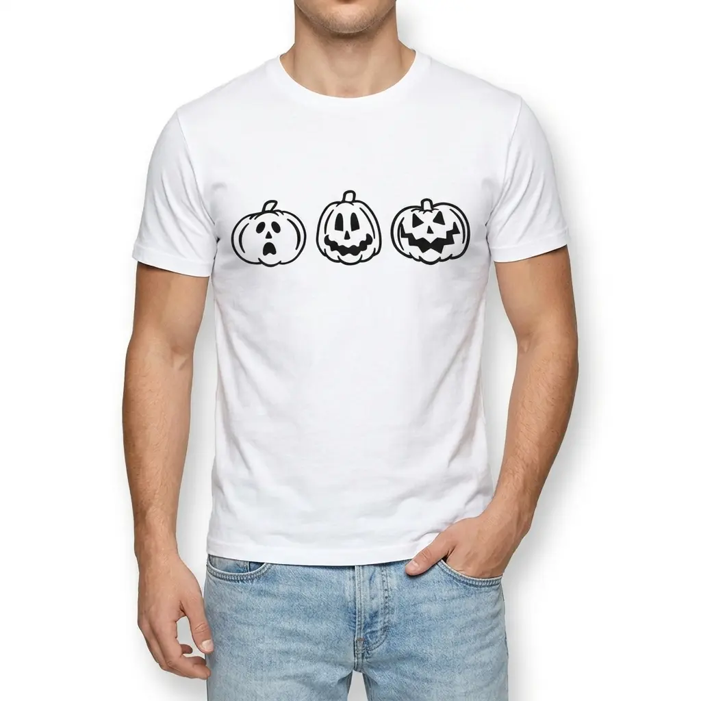 Minimalist Jack-O-Lantern Trio T-Shirt 3 minimalist jack o lantern trio t shirt 2.jpg