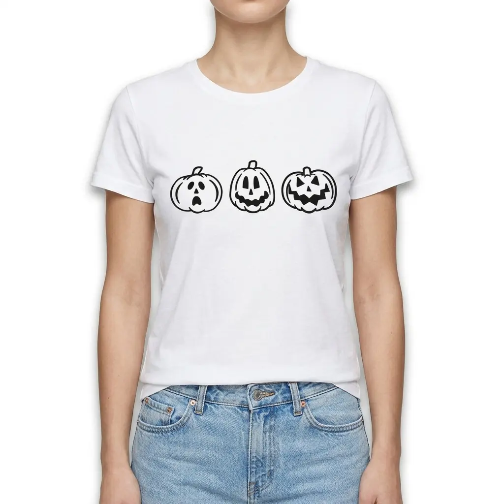 Minimalist Jack-O-Lantern Trio T-Shirt 4 minimalist jack o lantern trio t shirt 3.jpg