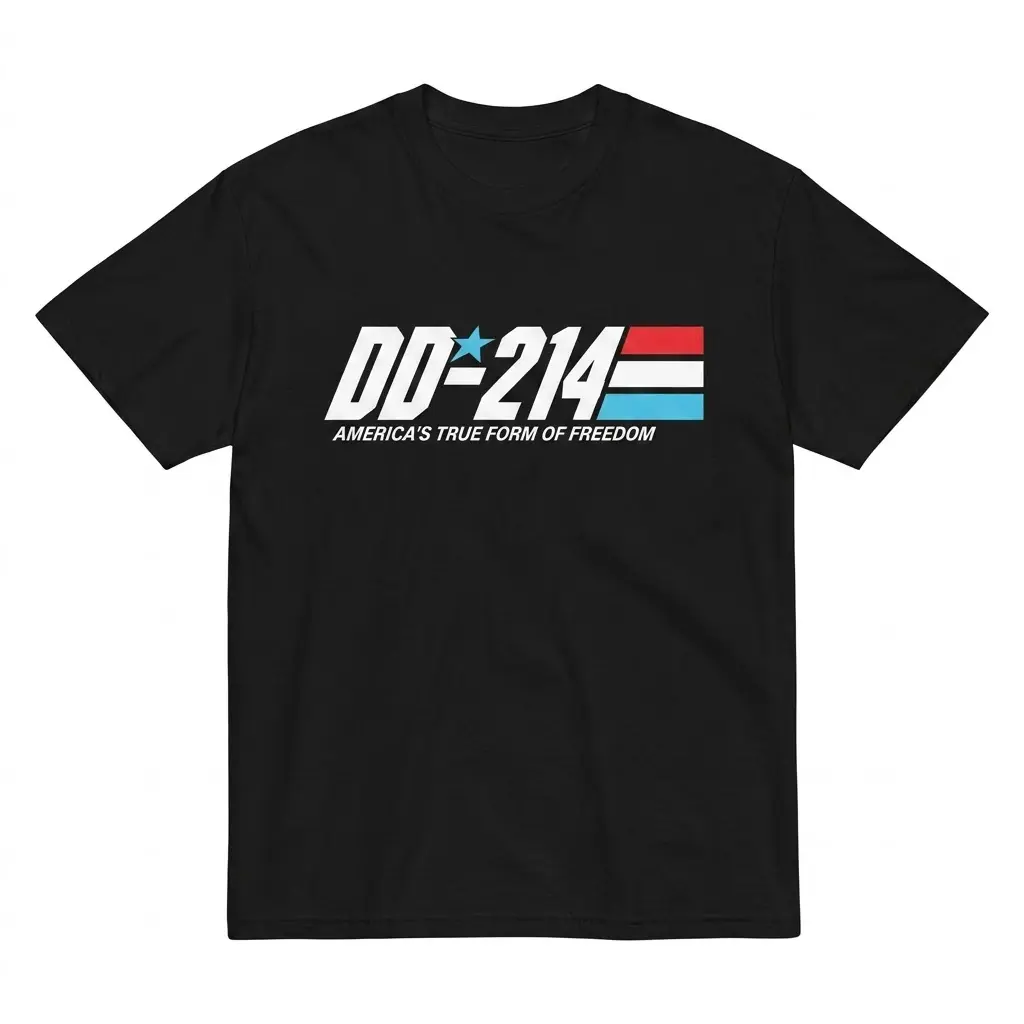 DD-214 Alumni Military Veteran T-Shirt - Front Flat Lay