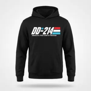 DD-214 Alumni Military Veteran T-Shirt 12 DD-214 Alumni Military Veteran T-Shirt - Hoodie Front Flat Lay