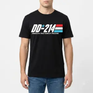 DD-214 Alumni Military Veteran T-Shirt 10 DD-214 Alumni Military Veteran T-Shirt - Men Model Front