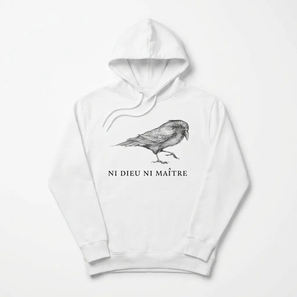 ni dieu ni maitre french anarchist crow t shirt 1.jpg