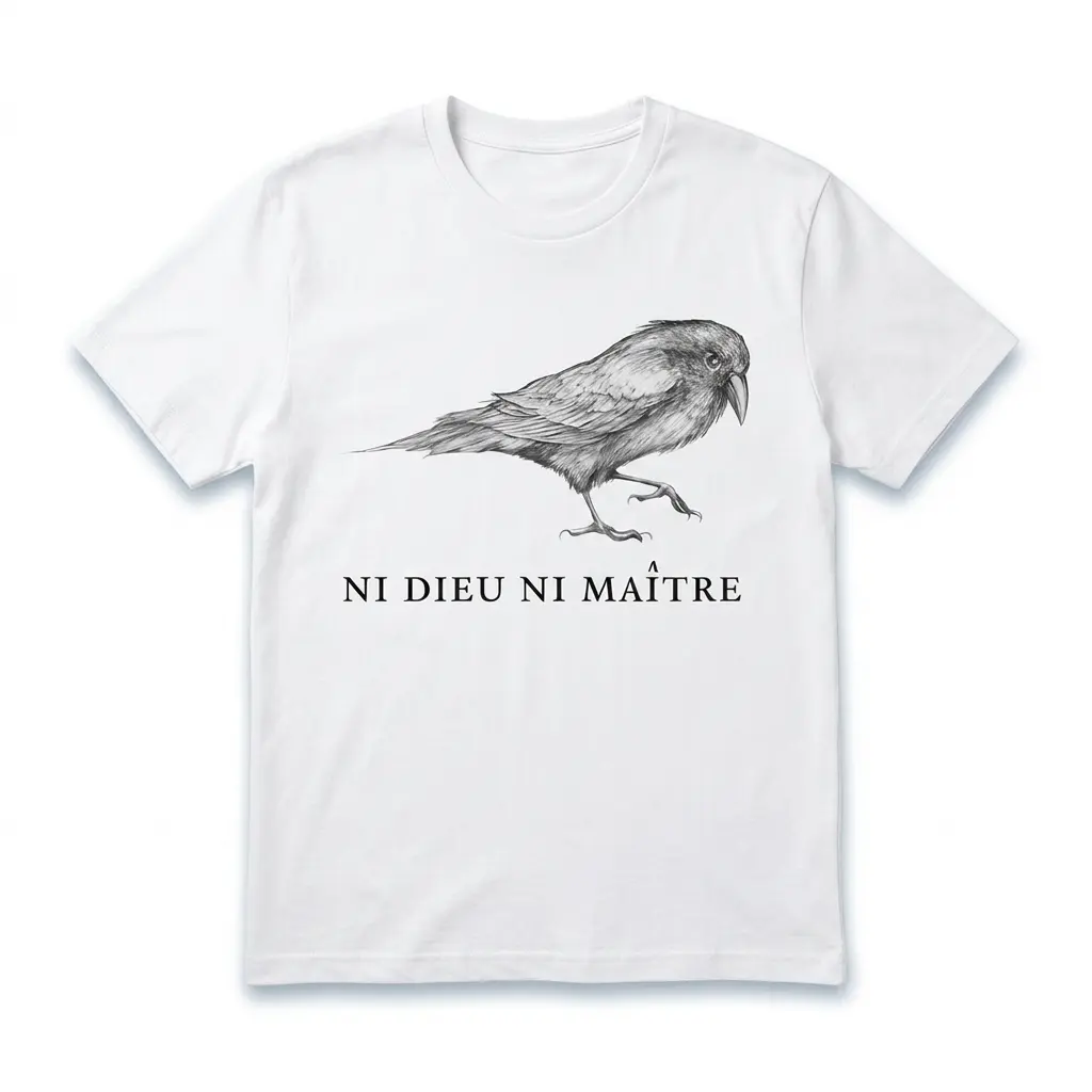 ni dieu ni maitre french anarchist crow t shirt.jpg