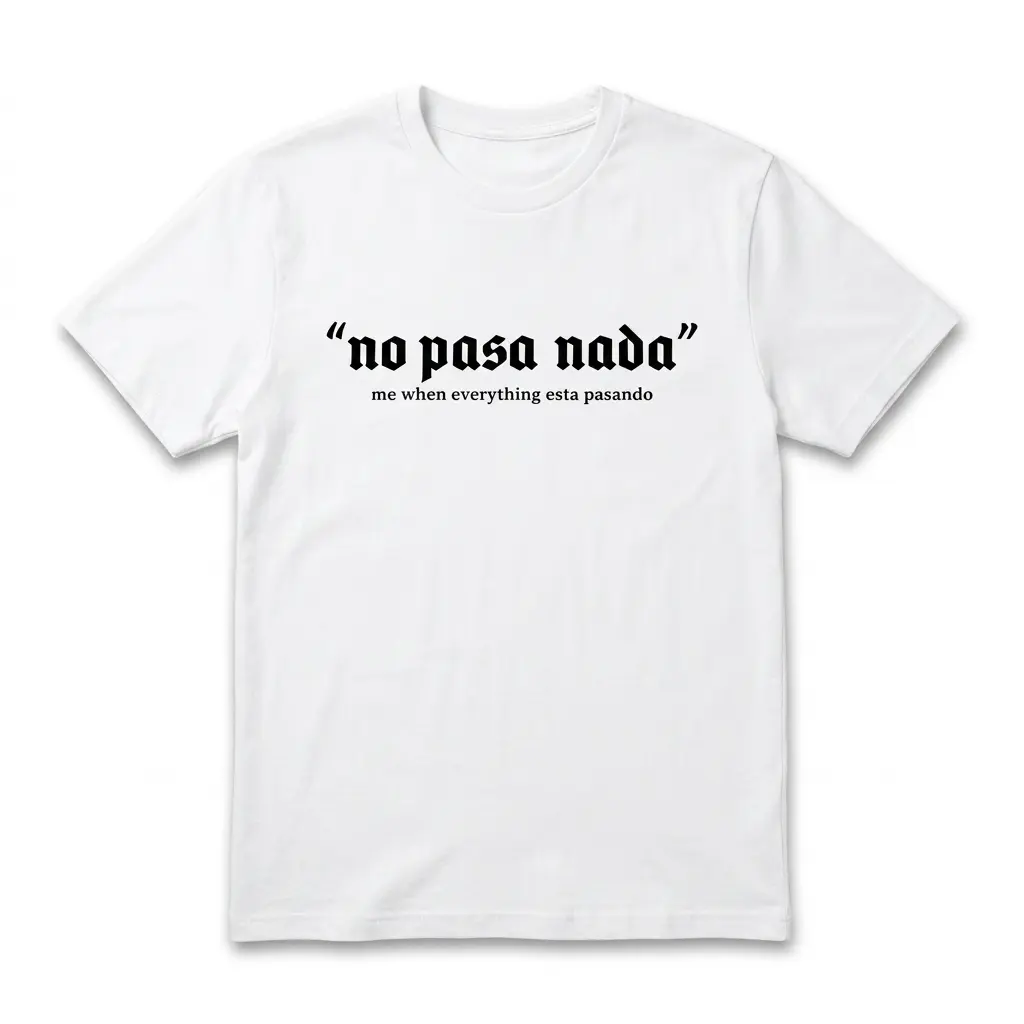 No Pasa Nada Spanglish Meme T-Shirt 1 no pasa nada spanglish meme t shirt.jpg