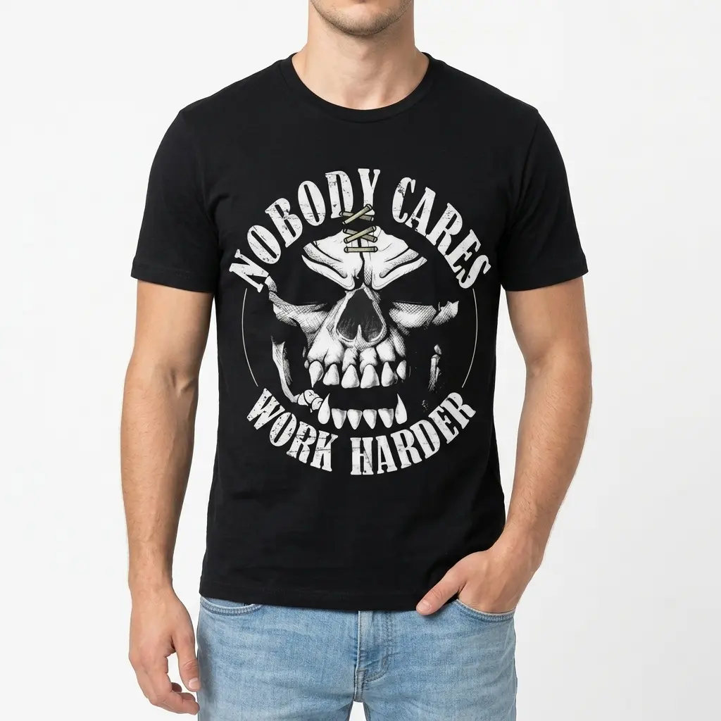 Nobody Cares Work Harder Skull T-Shirt 3 nobody cares work harder skull t shirt 2.jpg
