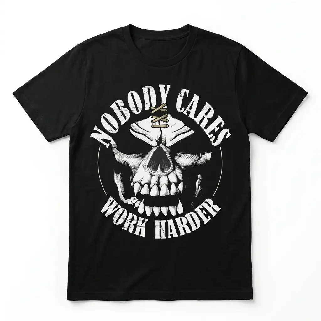 Nobody Cares Work Harder Skull T-Shirt 1 nobody cares work harder skull t shirt.jpg