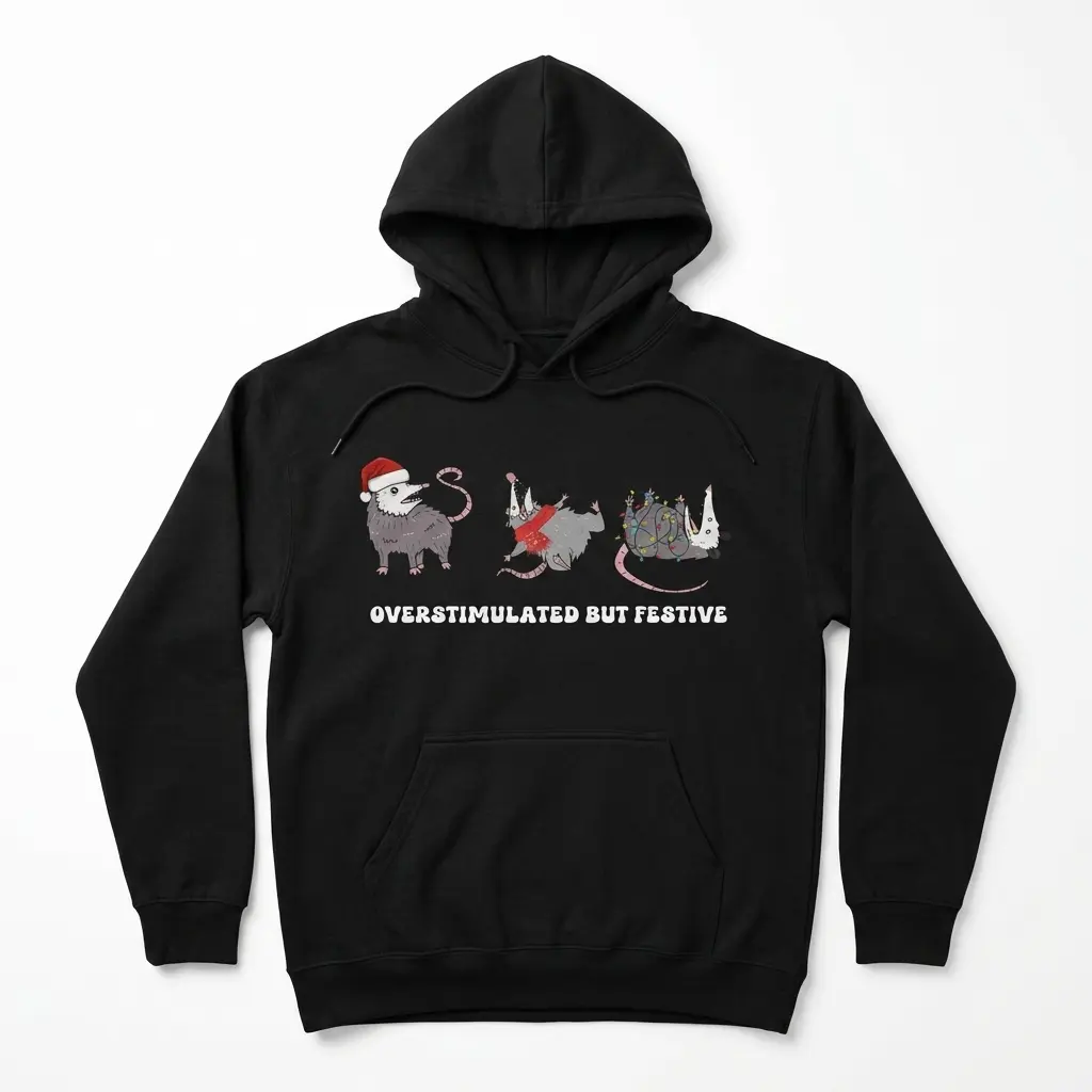 overstimulated but festive possum t shirt 1.jpg