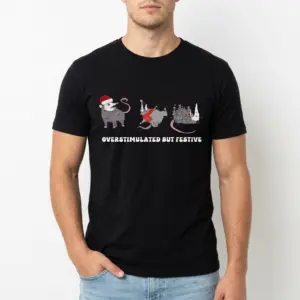 Overstimulated But Festive Possum T-Shirt 8 overstimulated but festive possum t shirt 2.jpg