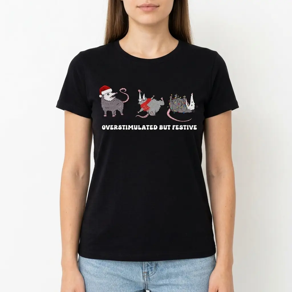 overstimulated but festive possum t shirt 3.jpg