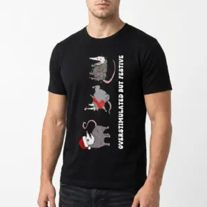 Overstimulated But Festive Possum T-Shirt 10 overstimulated but festive possum t shirt 4.jpg