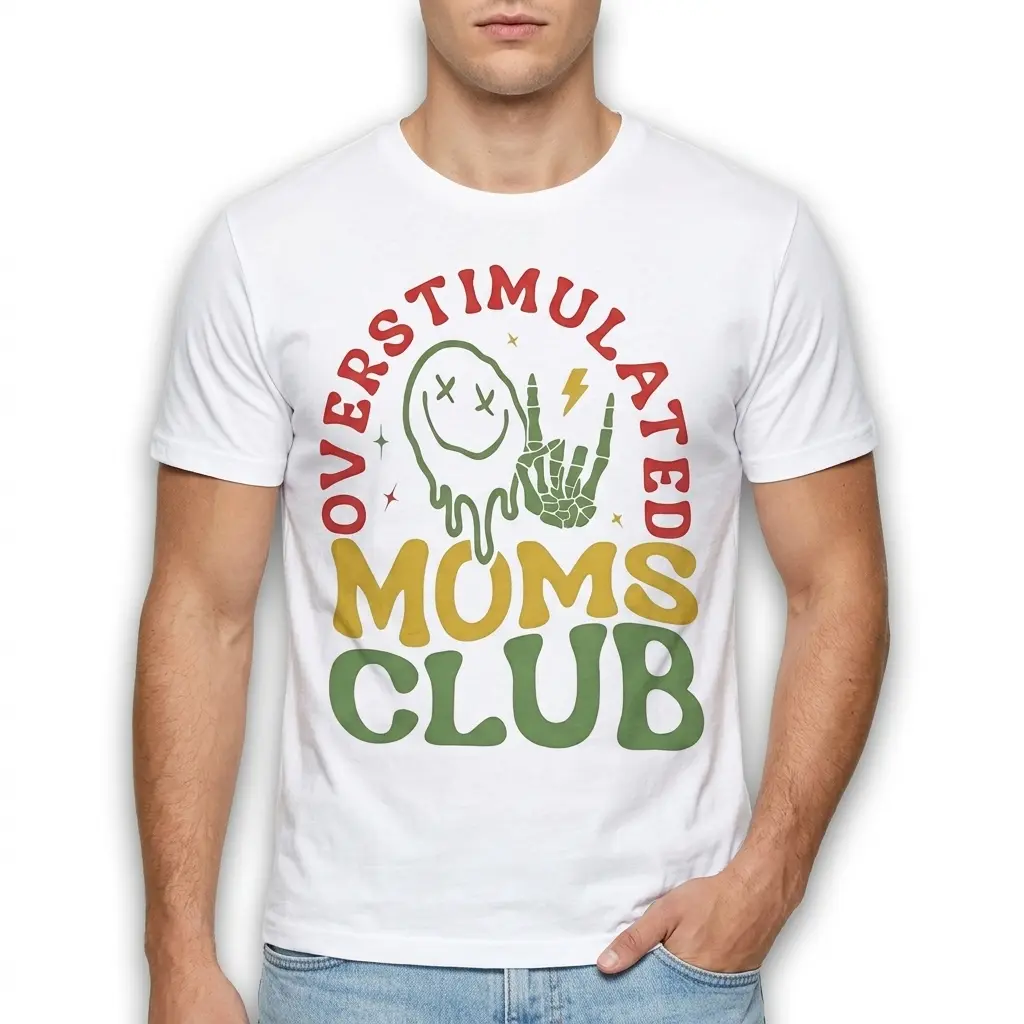 Overstimulated Moms Club Retro T-Shirt 3 overstimulated moms club retro t shirt 2.jpg