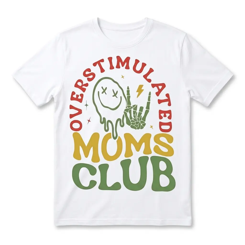 Overstimulated Moms Club Retro T-Shirt 1 overstimulated moms club retro t shirt.jpg