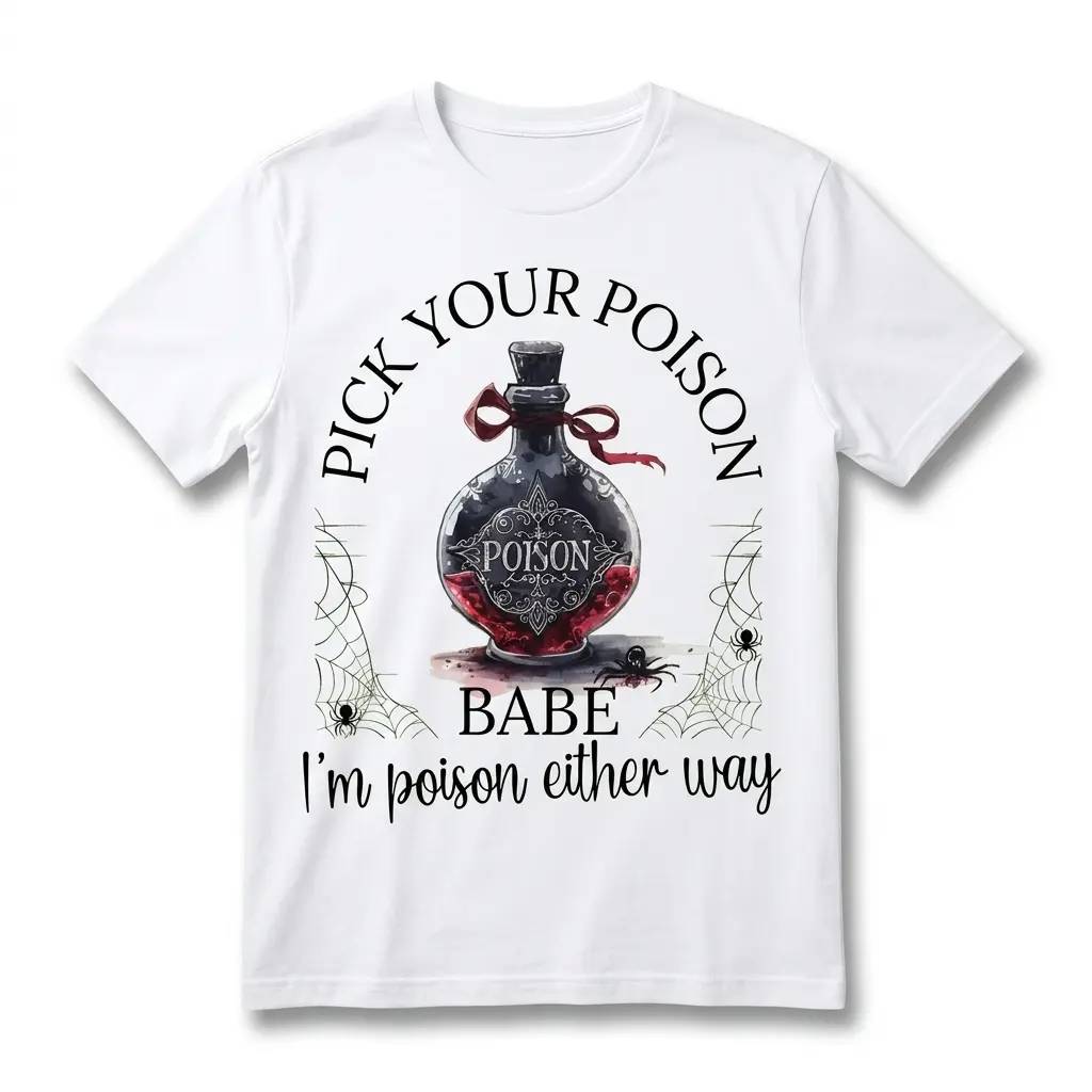 Pick Your Poison Babe Potion Bottle T-Shirt 1 pick your poison babe potion bottle t shirt.jpg