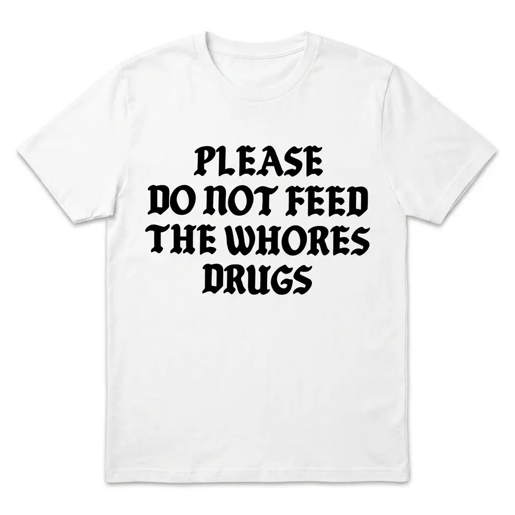 Please Do Not Feed The Whores Drugs T-Shirt 1 please do not feed the whores drugs t shirt.jpg