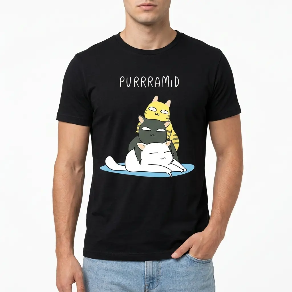 Purrramid Cat Stack Graphic T-Shirt 3 purrramid cat stack graphic t shirt 2.jpg