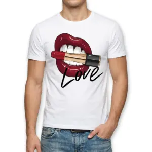Red Lips and Lipstick Love Graphic T-Shirt 8 red lips and lipstick love graphic t shirt 2.jpg