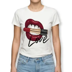 Red Lips and Lipstick Love Graphic T-Shirt 9 red lips and lipstick love graphic t shirt 3.jpg