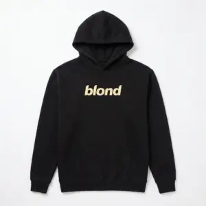 Retro Blond Album Minimalist Graphic Tee 7 Front view of the black 'blond' album graphic tee, showcasing the minimalist design.
