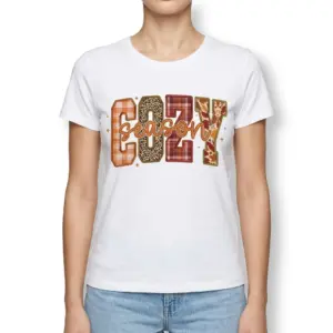Retro Cozy Season Autumn Graphic T-Shirt 9 Back view of T-shirt showing no design.