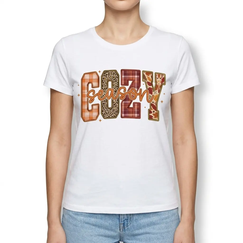 Retro Cozy Season Autumn Graphic T-Shirt 4 Back view of T-shirt showing no design.